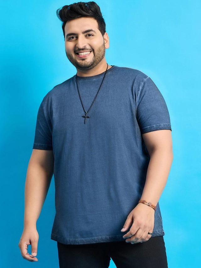 Men Plus Size Kilson Solid Round Neck Tshirt - bigbanana