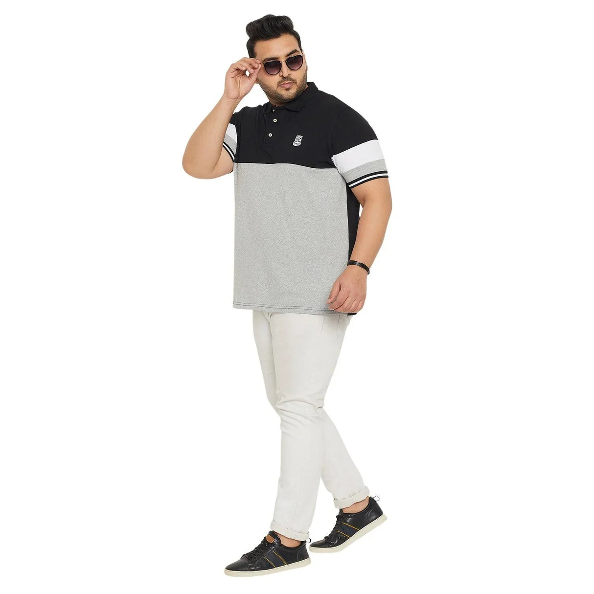 Men Plus Size Kind Colorblock Polo Tshirt - bigbanana