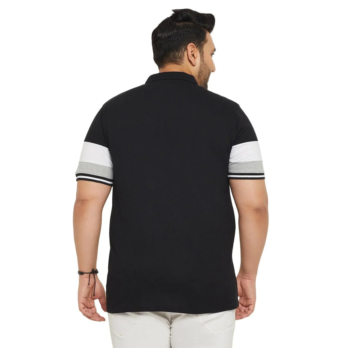 Men Plus Size Kind Colorblock Polo Tshirt - bigbanana