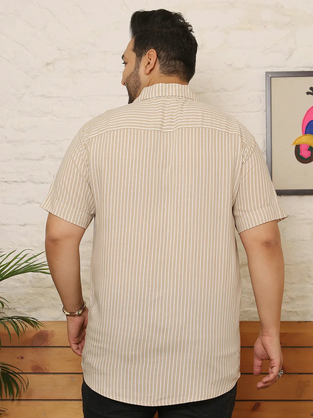 Men Plus Size Klotha Multicolor Striped Shirt - bigbanana