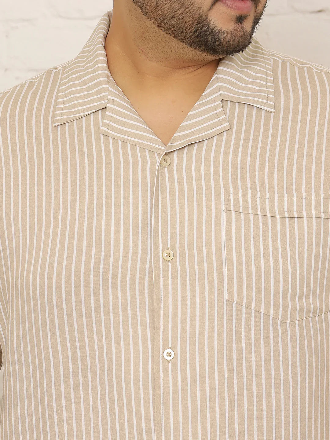 Men Plus Size Klotha Multicolor Striped Shirt - bigbanana