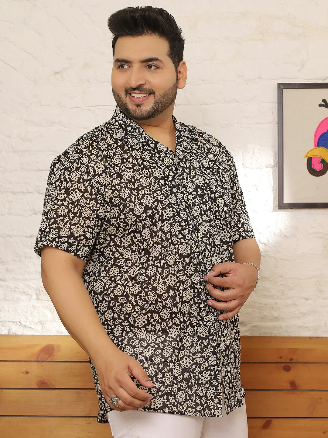 Men Plus Size Krevia Multicolor Printed Shirt - bigbanana