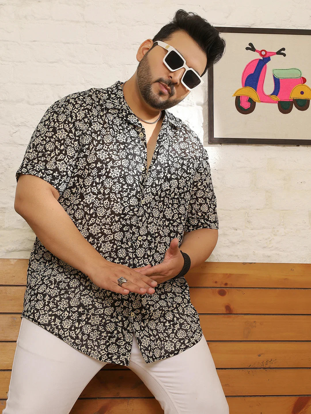 Men Plus Size Krevia Multicolor Printed Shirt - bigbanana