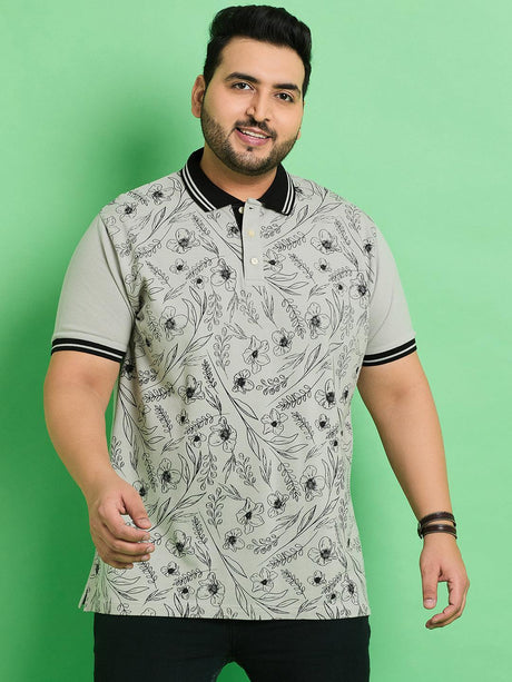Men Plus Size Kvivik Printed Polo Tshirt - bigbanana
