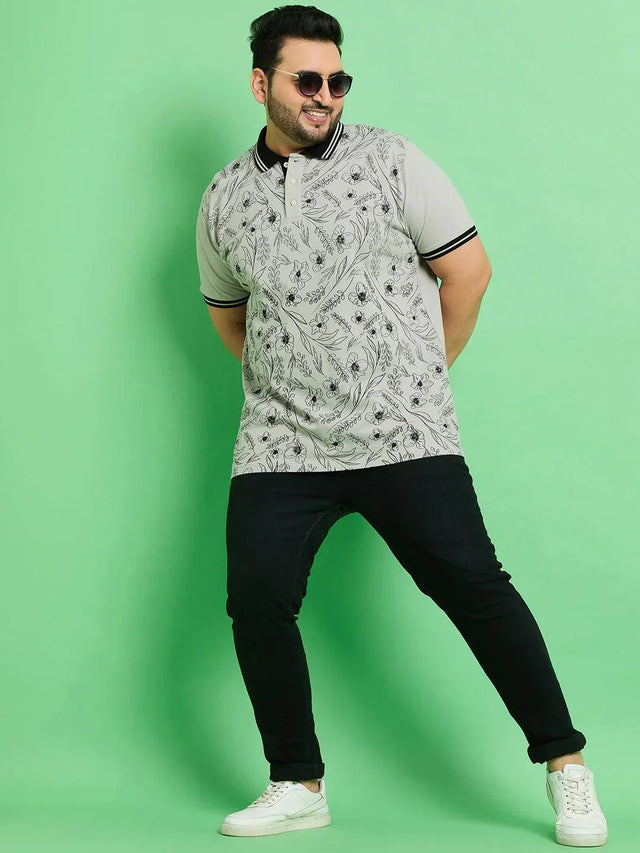 Men Plus Size Kvivik Printed Polo Tshirt - bigbanana