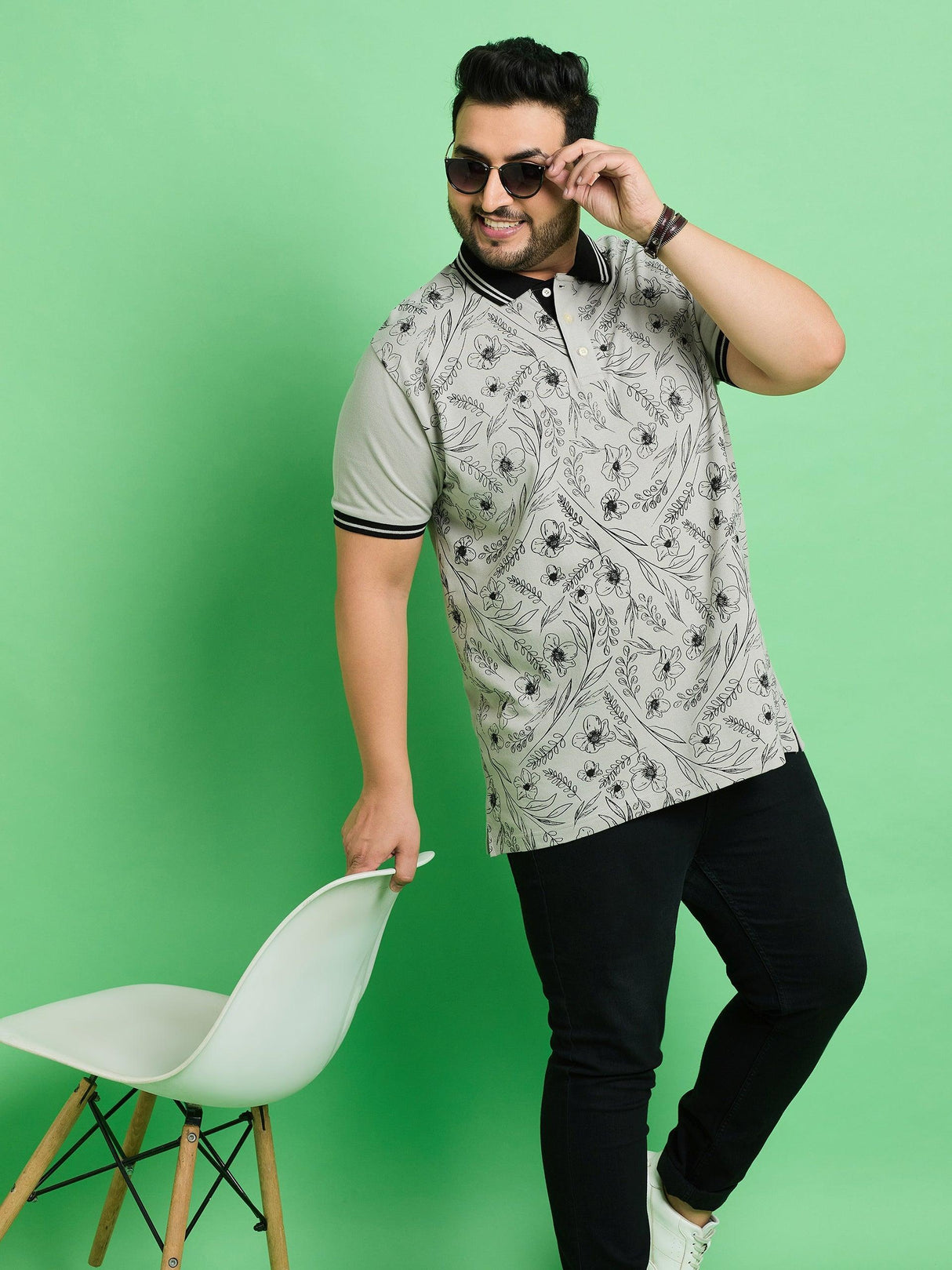 Men Plus Size Kvivik Printed Polo Tshirt - bigbanana