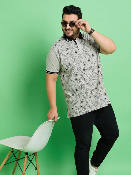 Men Plus Size Kvivik Printed Polo Tshirt - bigbanana