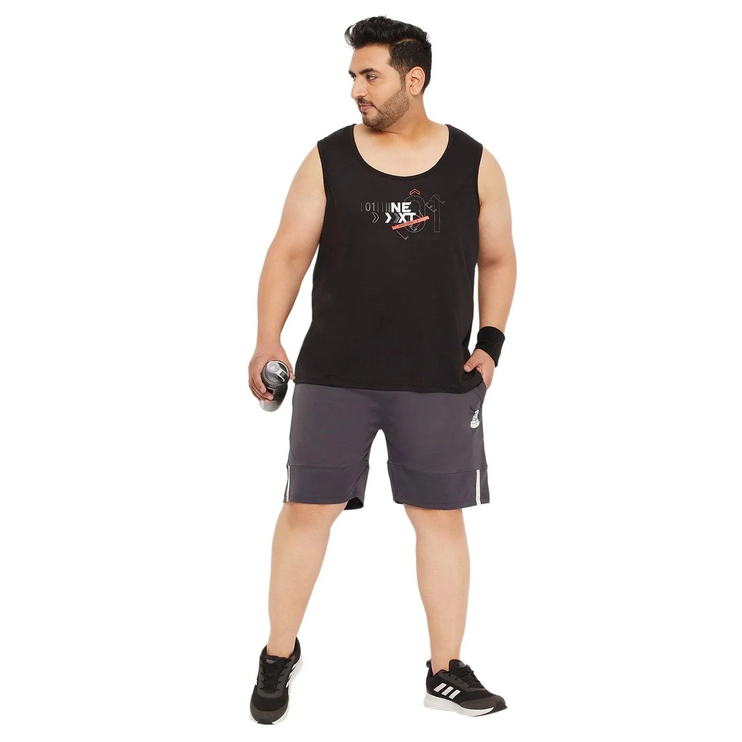 Men Plus Size Lester Solid Shorts - bigbanana
