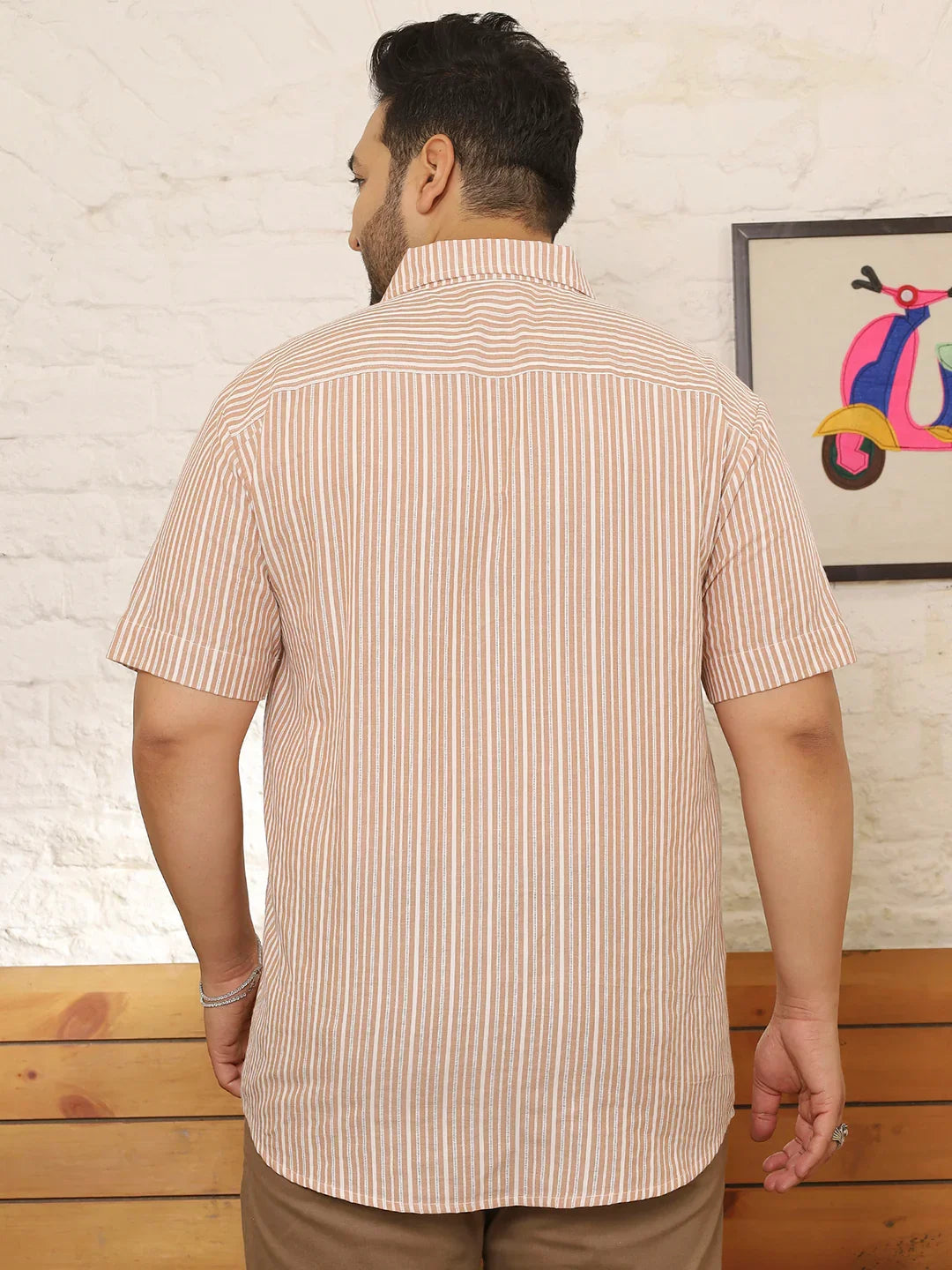 Men Plus Size Levuxe Multicolor Striped Shirt - bigbanana