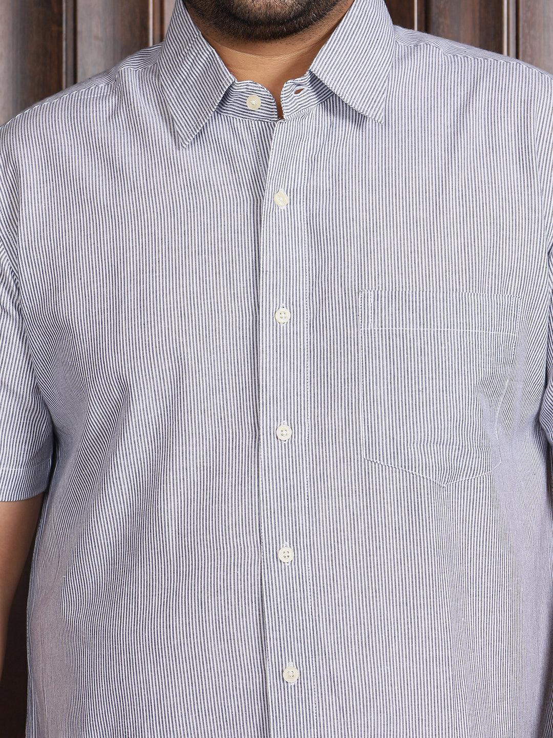 Men Plus Size Lima Striped Shirt - bigbanana