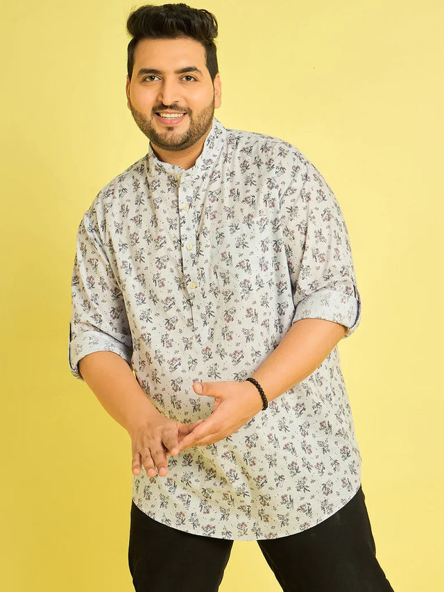 Men Plus Size Kairo Floral Kurta - bigbanana