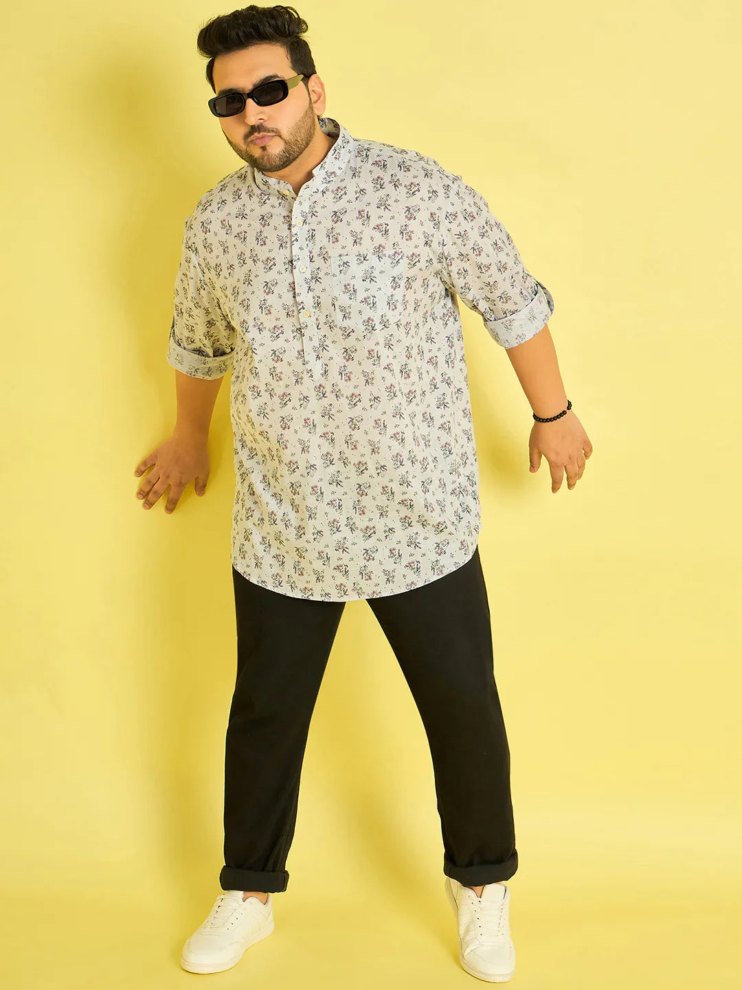 Men Plus Size Kairo Floral Kurta - bigbanana