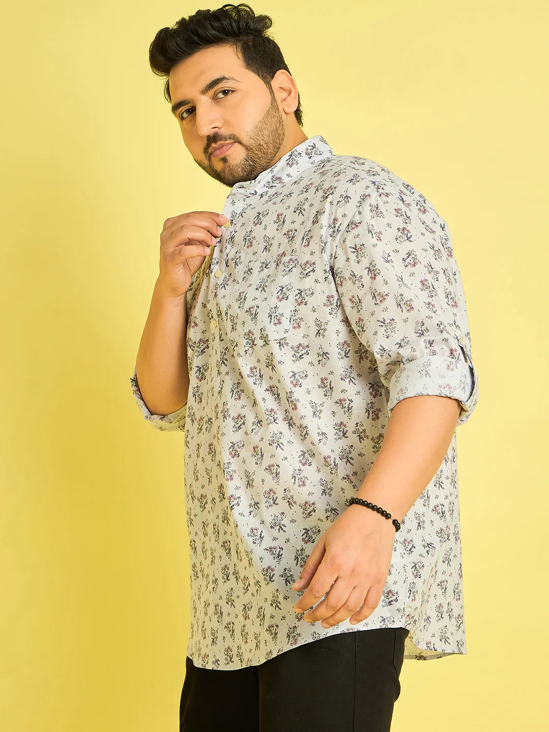 Men Plus Size Kairo Floral Kurta - bigbanana
