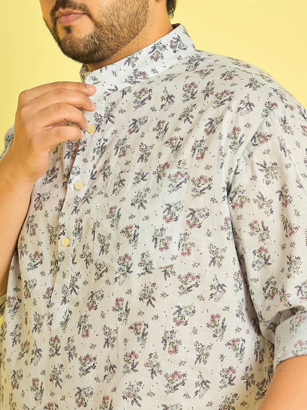 Men Plus Size Kairo Floral Kurta - bigbanana