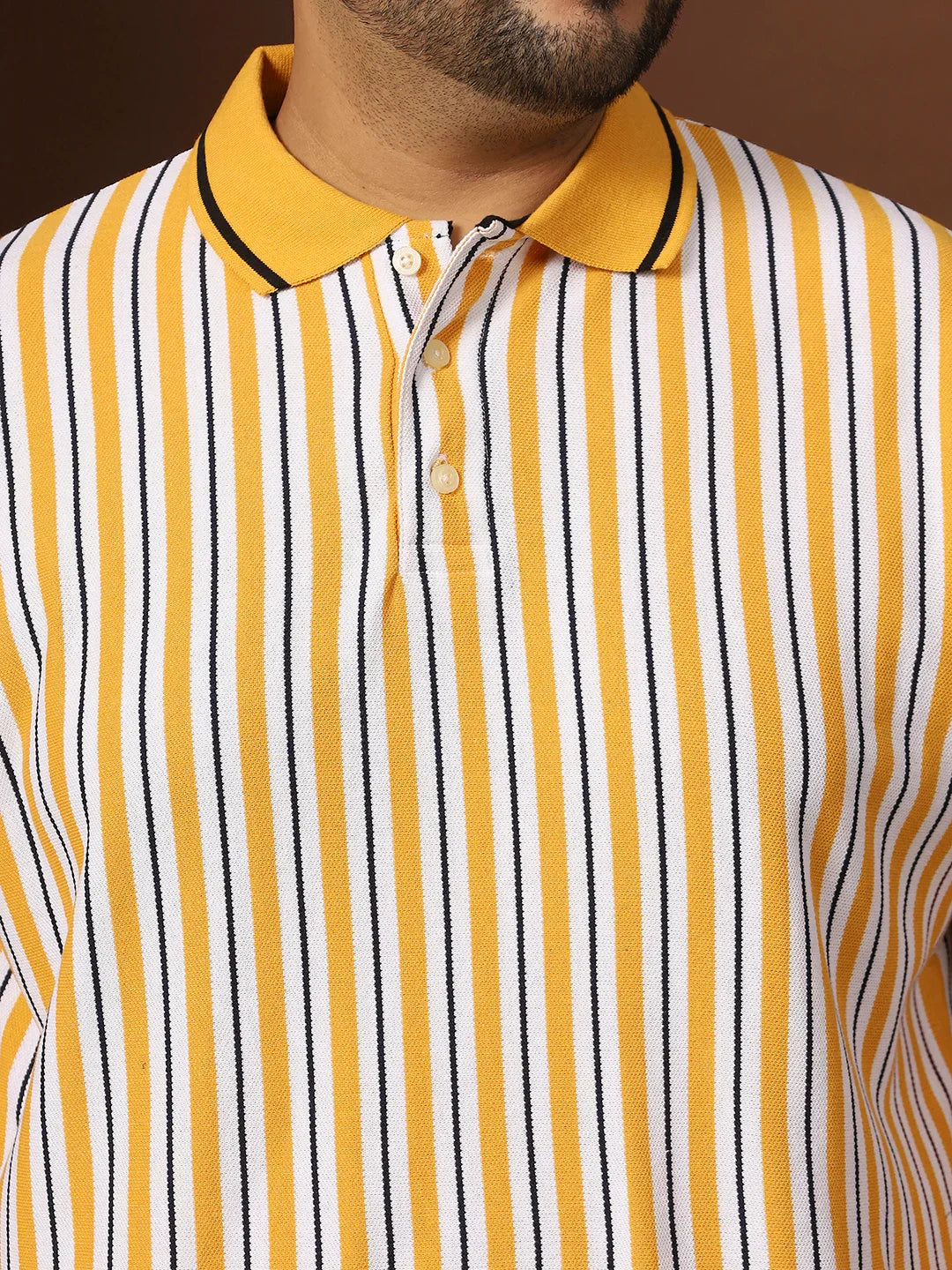 Men Plus Size Loquen Striped Multi Polo Tshirt - bigbanana