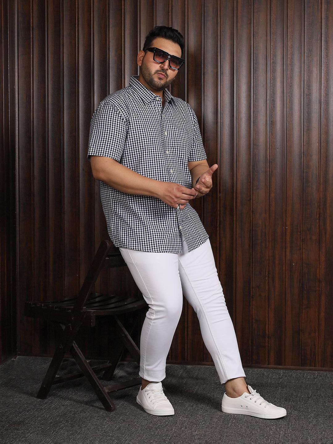 Men Plus Size Lovel Checked Shirt - bigbanana