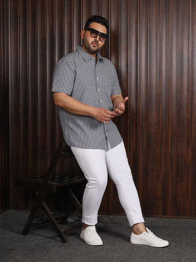 Men Plus Size Lovel Checked Shirt - bigbanana
