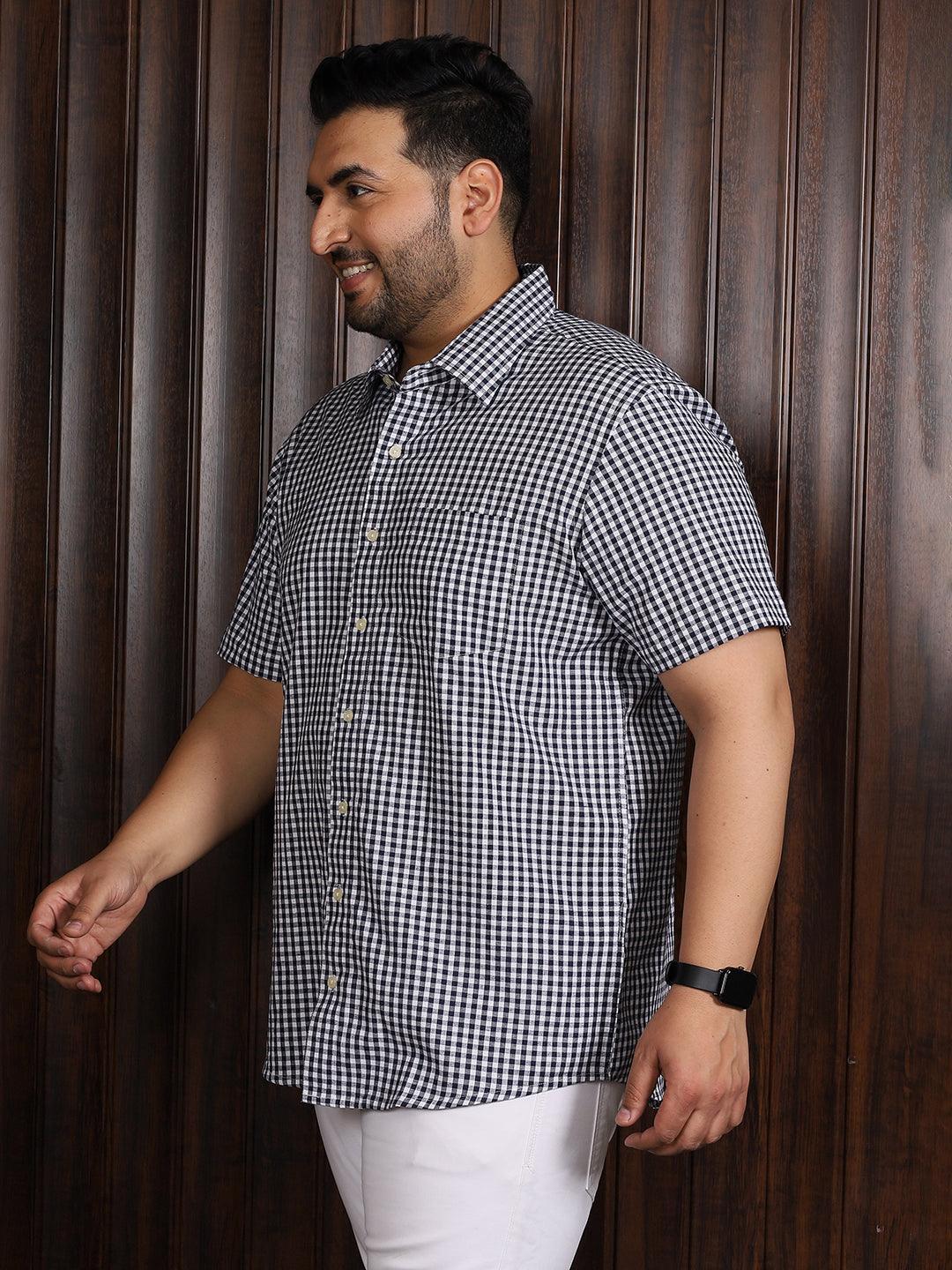 Men Plus Size Lovel Checked Shirt - bigbanana