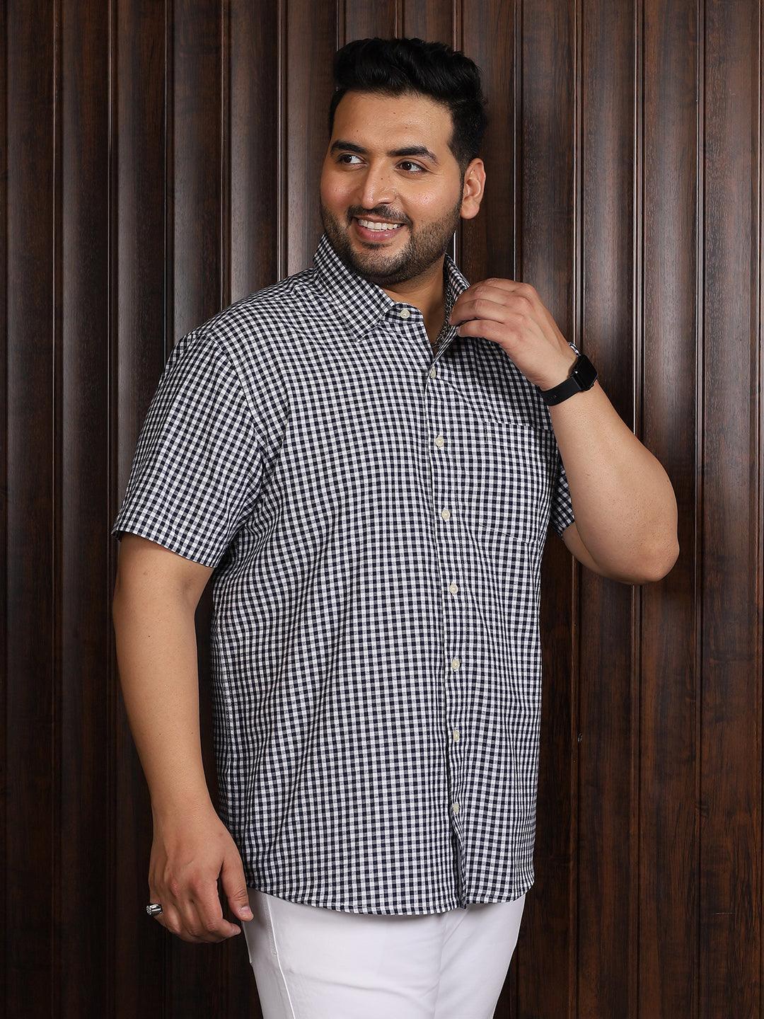 Men Plus Size Lovel Checked Shirt - bigbanana
