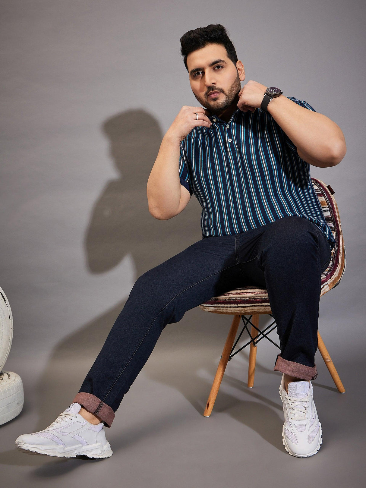 Men Plus Size Macman Tinted Wash Jeans - bigbanana