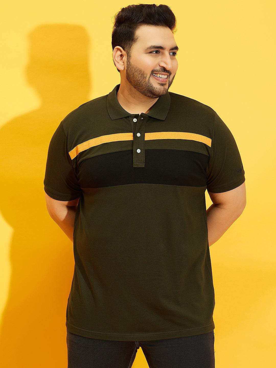 Men Plus Size Manco Colorblock Polo Tshirt - bigbanana