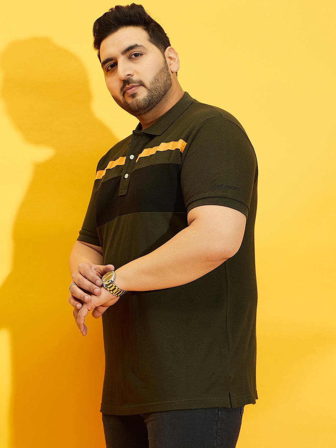 Men Plus Size Manco Colorblock Polo Tshirt - bigbanana