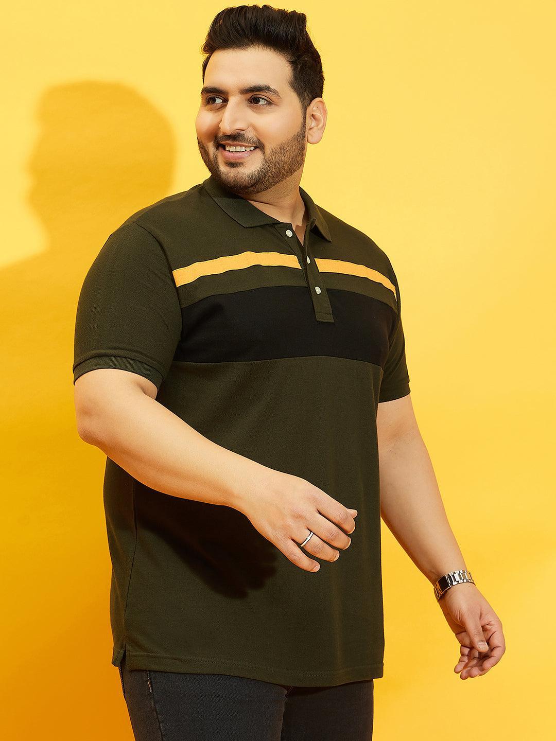 Men Plus Size Manco Colorblock Polo Tshirt - bigbanana
