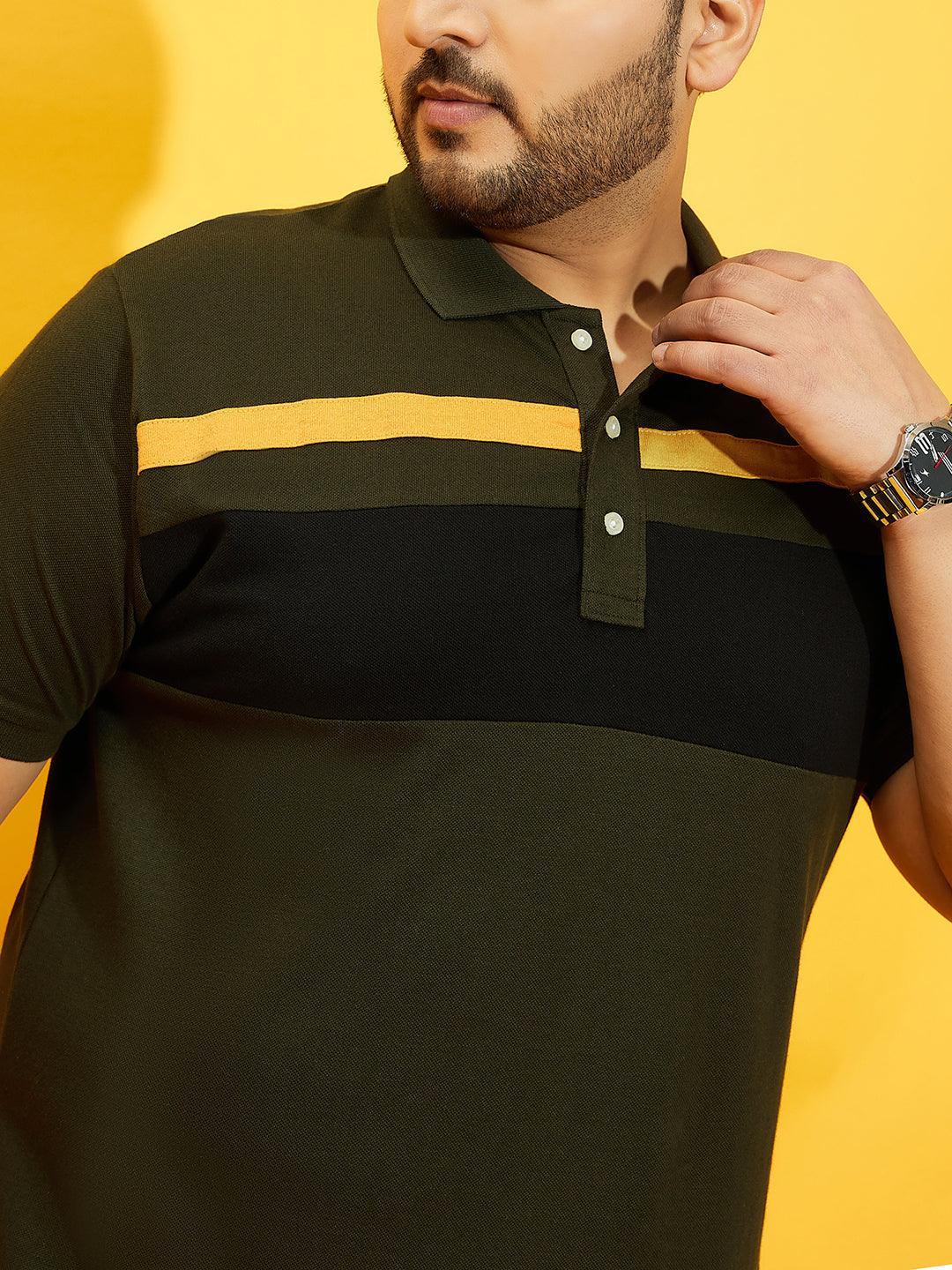 Men Plus Size Manco Colorblock Polo Tshirt - bigbanana