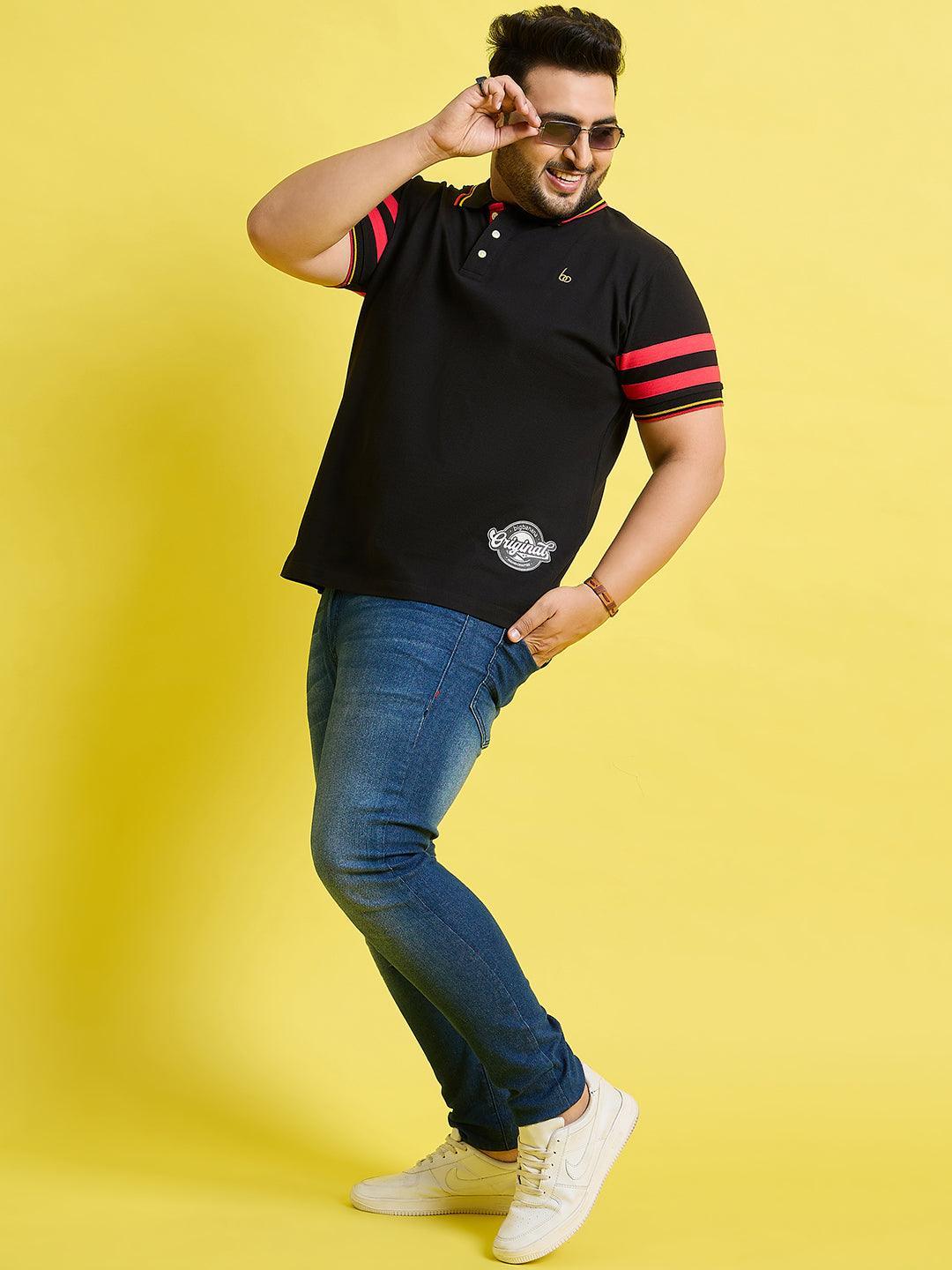 Men Plus Size Miron Solid Polo Tshirt - bigbanana