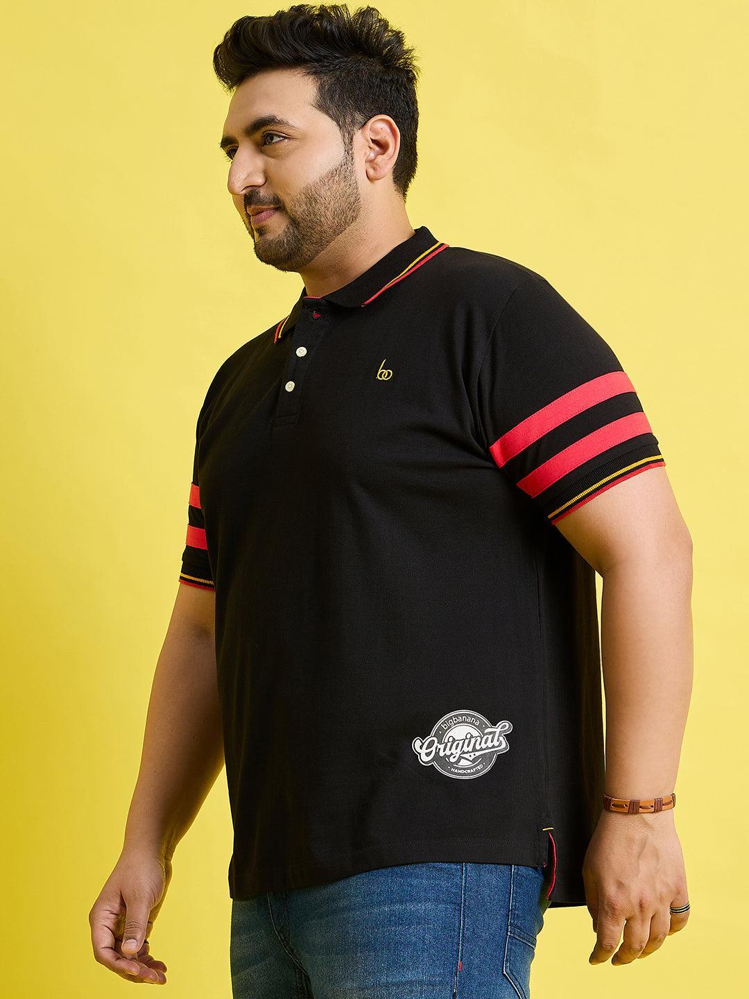 Men Plus Size Miron Solid Polo Tshirt - bigbanana