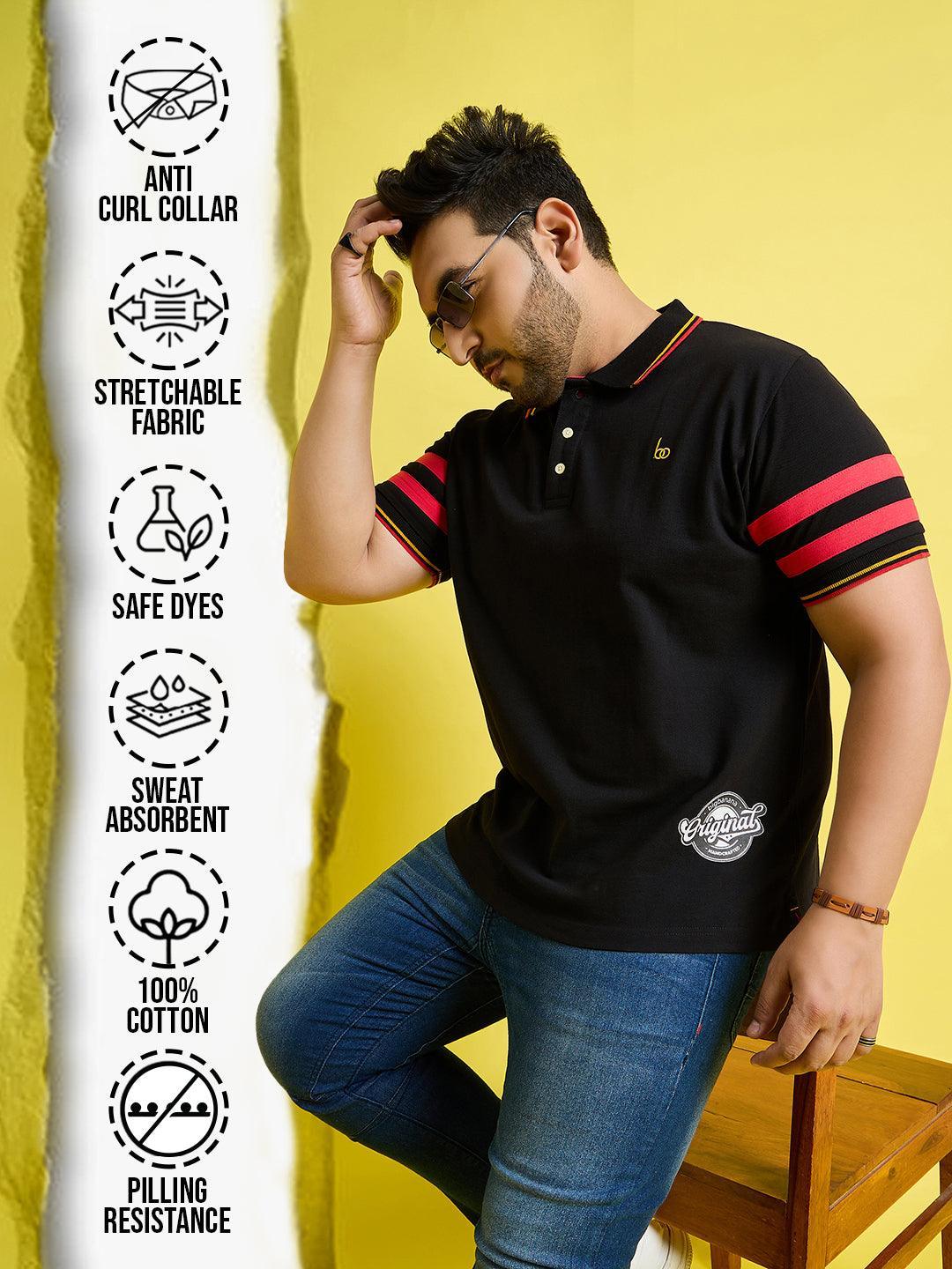 Men Plus Size Miron Solid Polo Tshirt - bigbanana