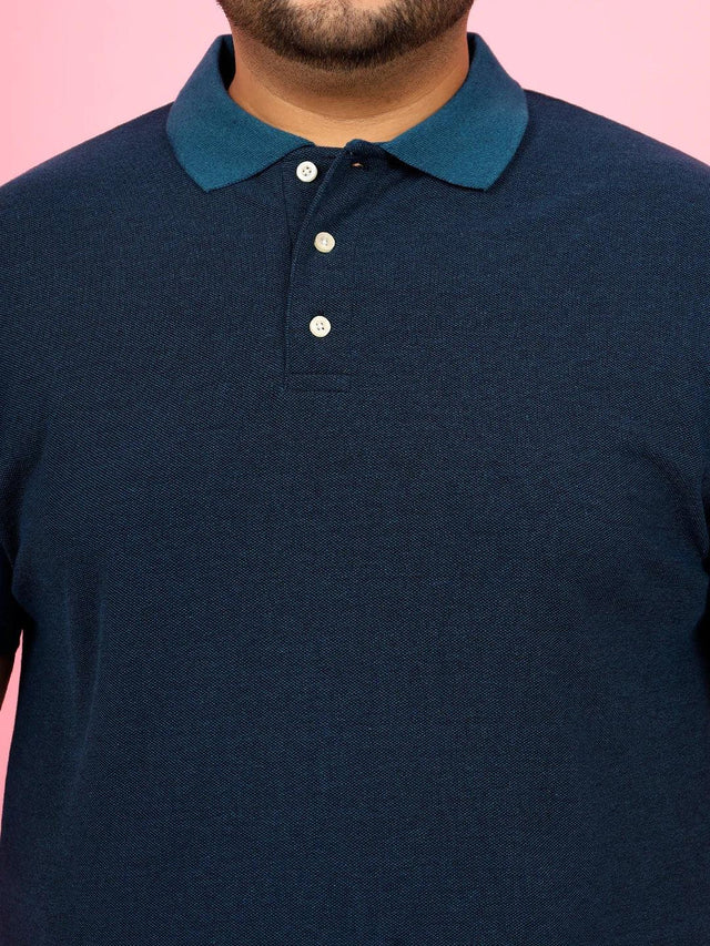 Men Plus Size Monove Colorblock Multi Polo Tshirt - bigbanana