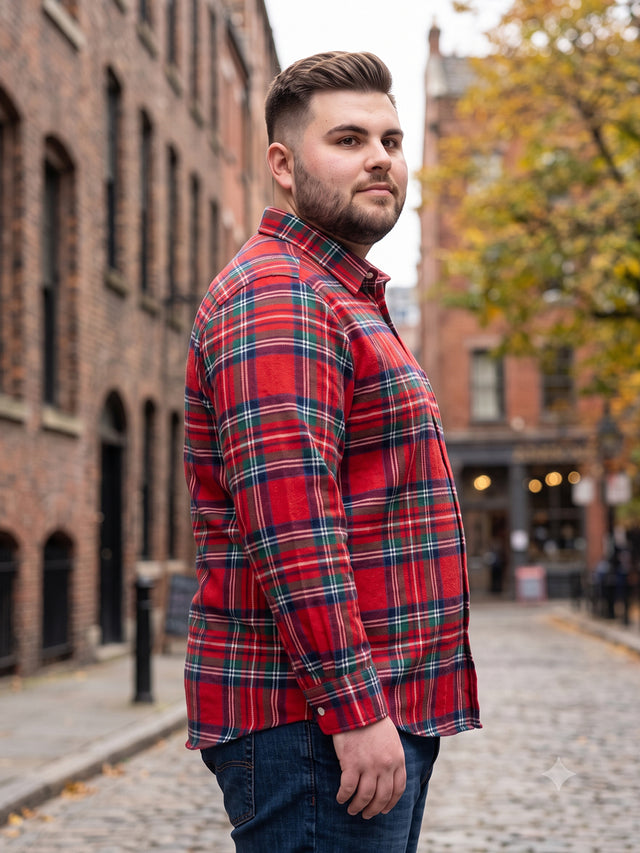 Men Plus Size Monroe Multi Check Shirts Shirts