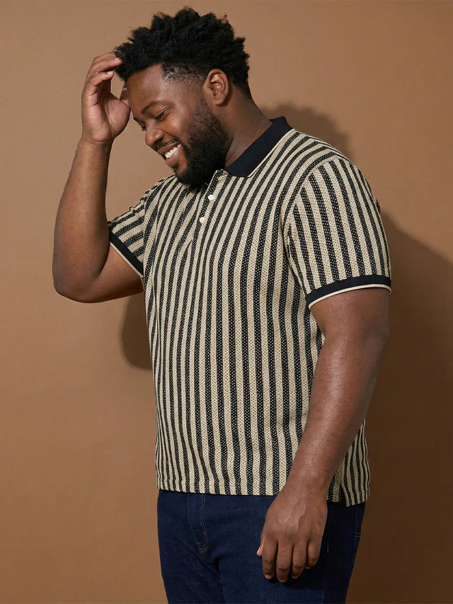 Men Plus Size Morsel-White Colorblock Polo Tshirt