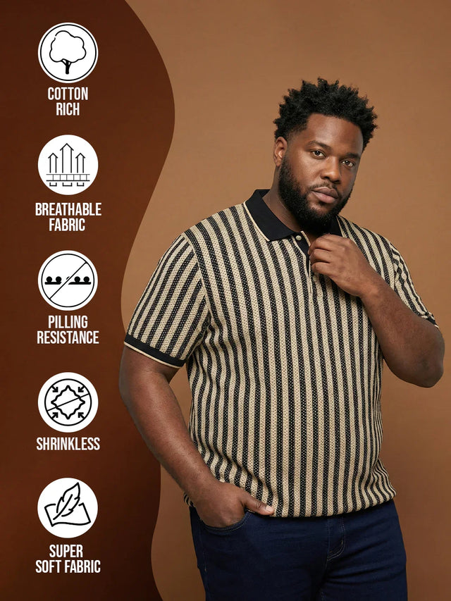 Men Plus Size Morsel-White Colorblock Polo Tshirt