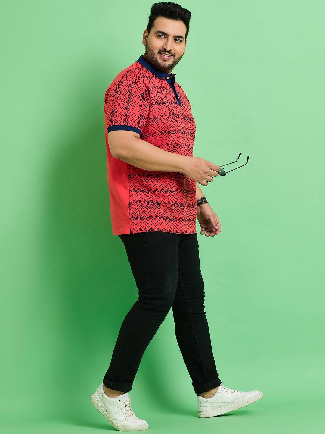 Men Plus Size Muan Printed Polo Tshirt - bigbanana