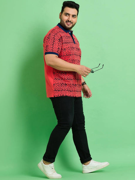 Men Plus Size Muan Printed Polo Tshirt - bigbanana