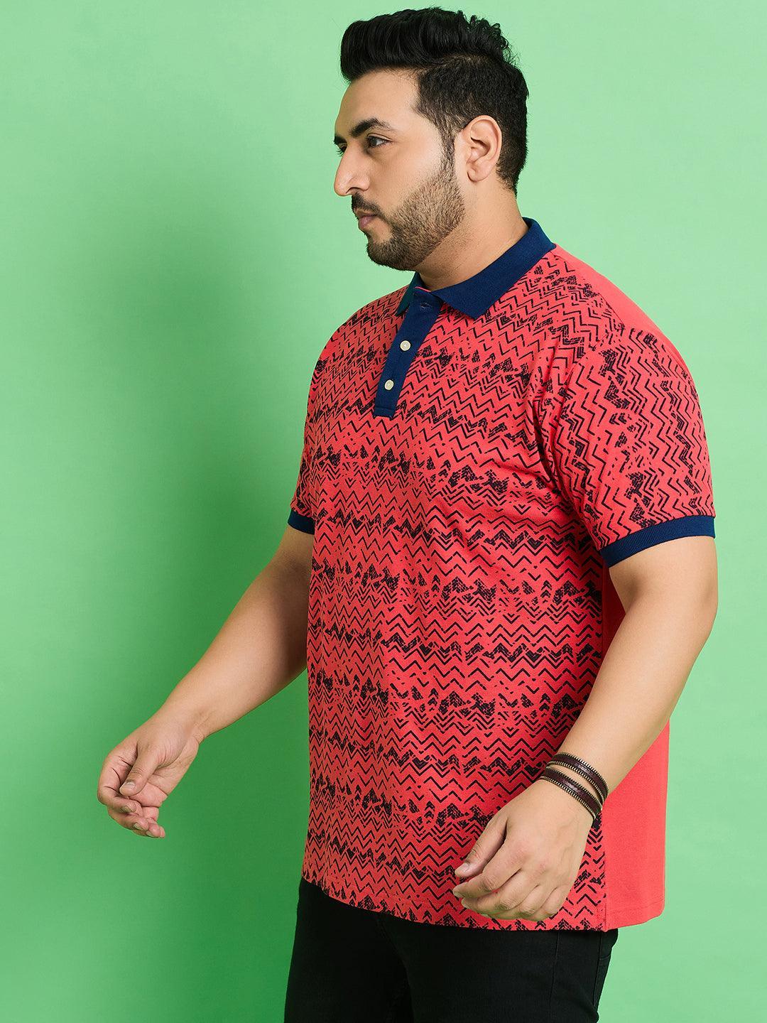 Men Plus Size Muan Printed Polo Tshirt - bigbanana