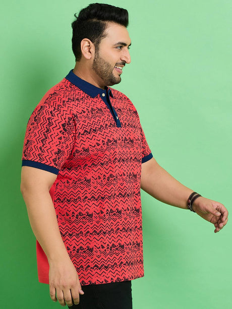 Men Plus Size Muan Printed Polo Tshirt - bigbanana