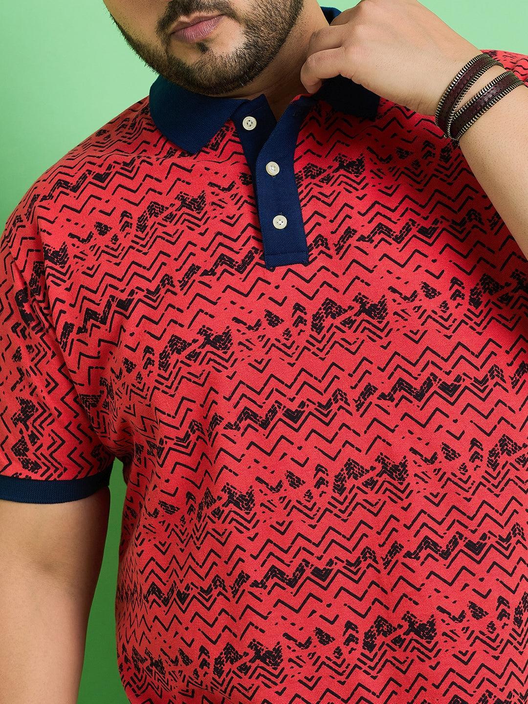 Men Plus Size Muan Printed Polo Tshirt - bigbanana