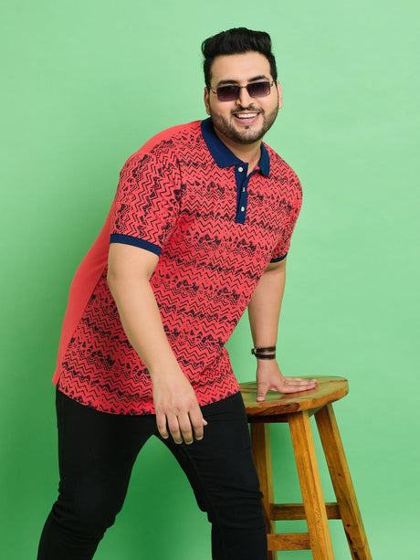 Men Plus Size Muan Printed Polo Tshirt - bigbanana