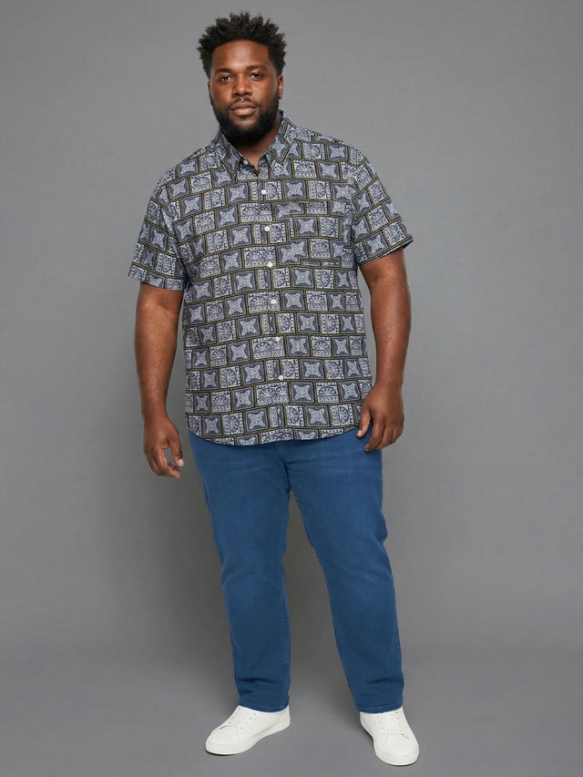 Men Plus Size Atrium Multicolor Printed Casual Shirt