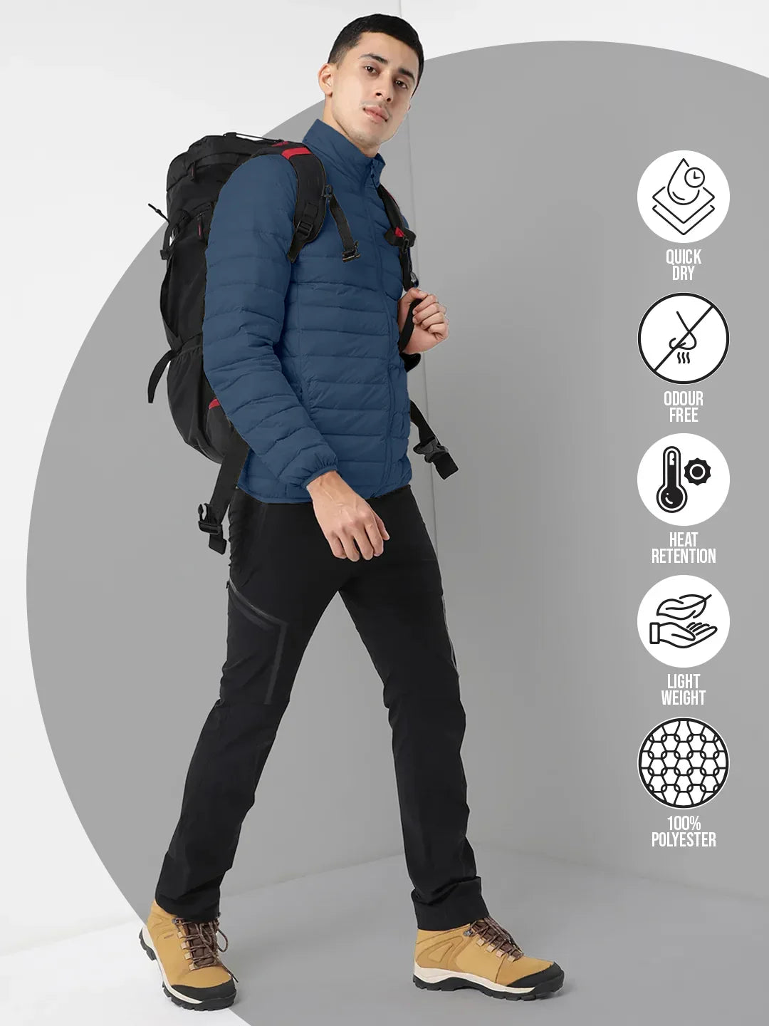 Men Plus Size NYC-Navy-F Solid Bomber Jacket - bigbanana