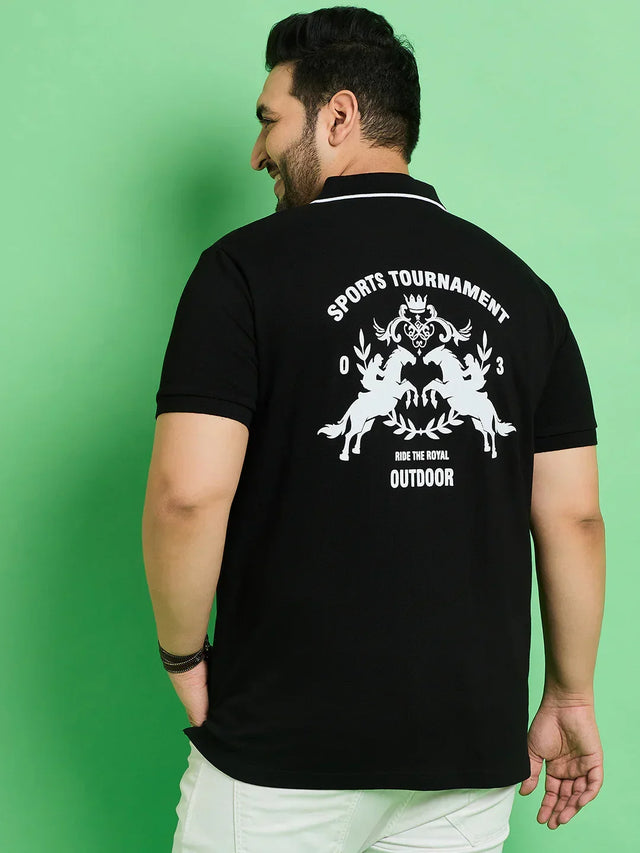 Men Plus Size Nagoya Printed Polo Tshirt - bigbanana