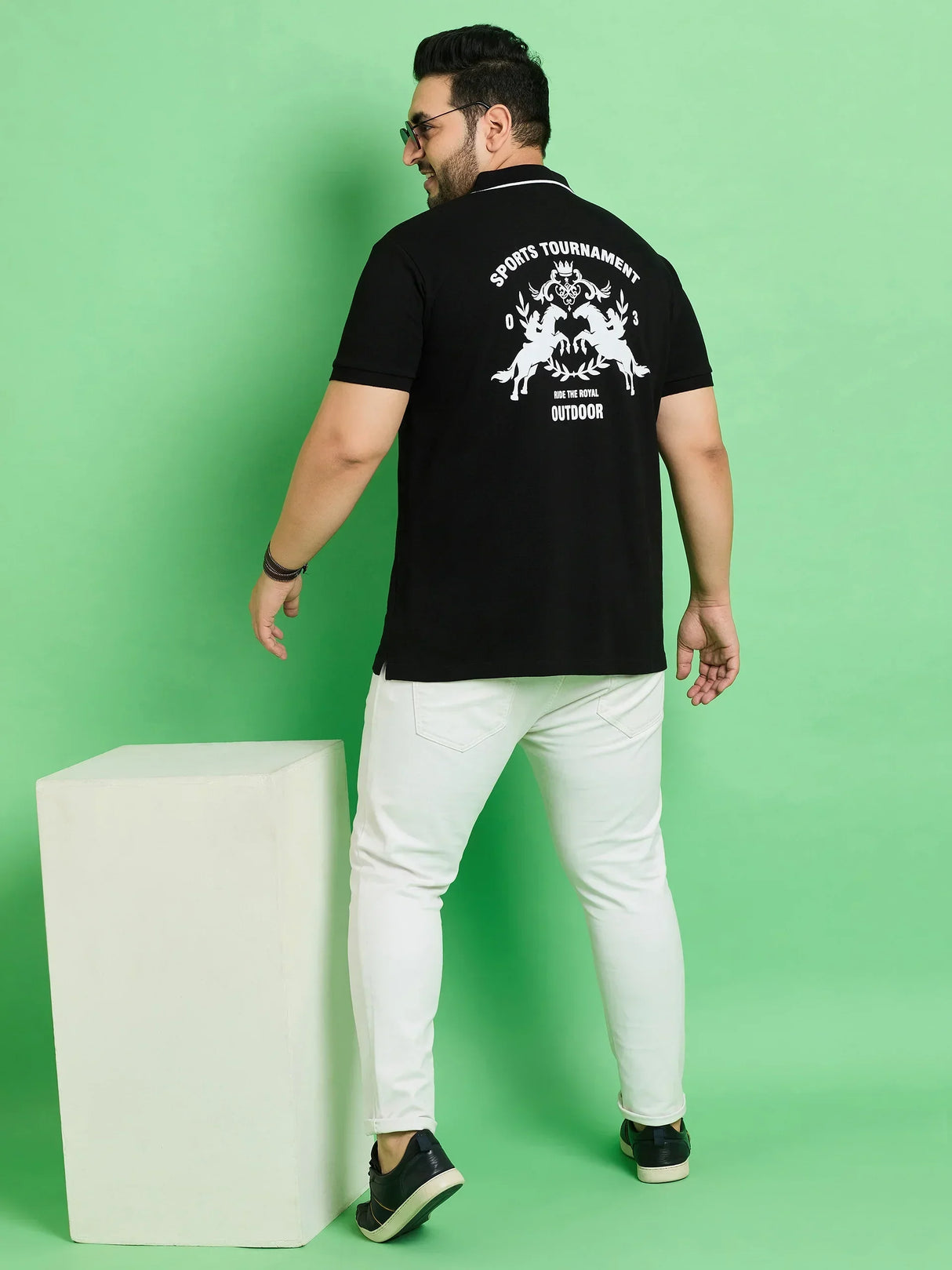 Men Plus Size Nagoya Printed Polo Tshirt - bigbanana