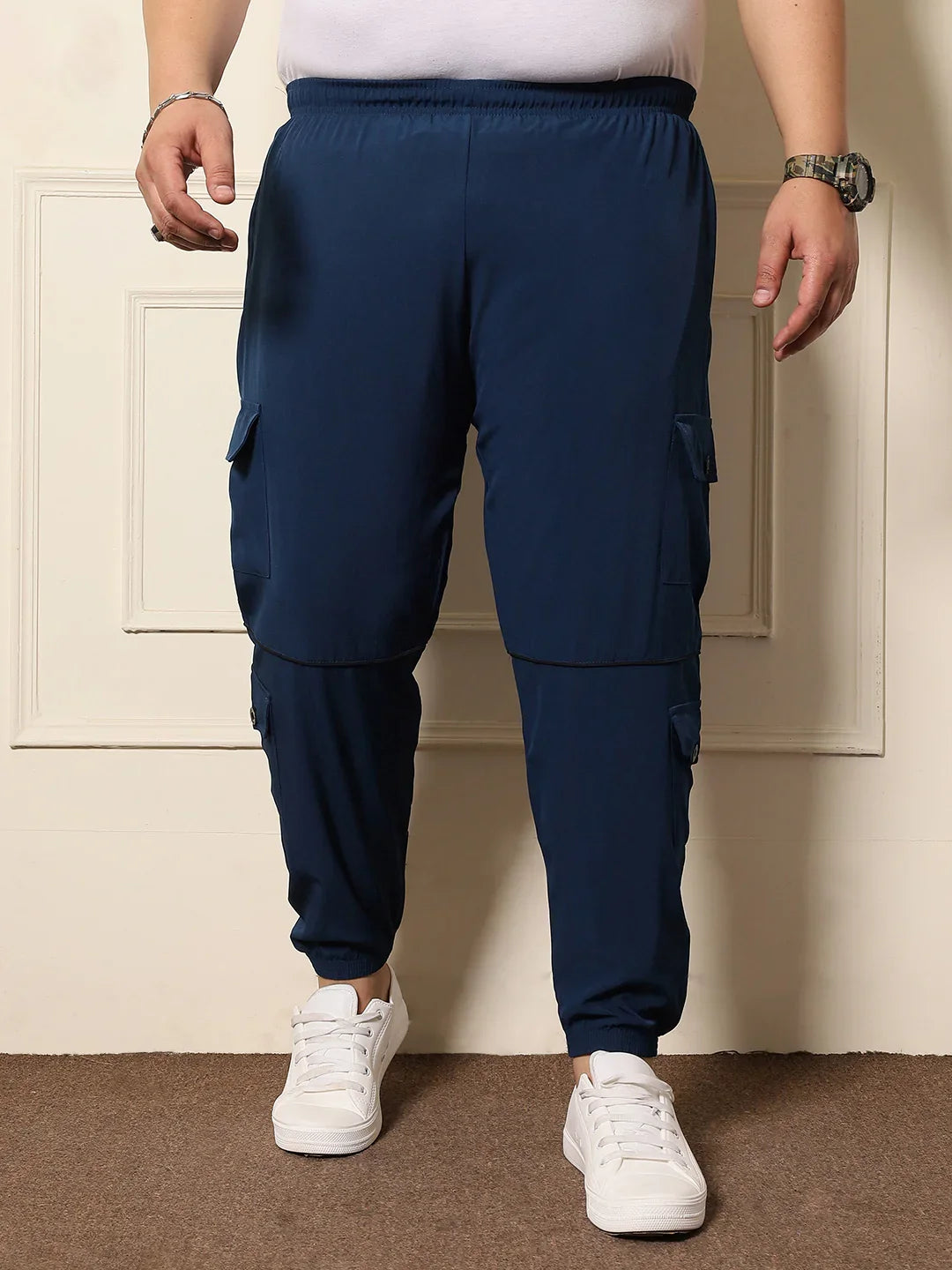 Men Plus Size Nanjing Solid Trackpant - bigbanana
