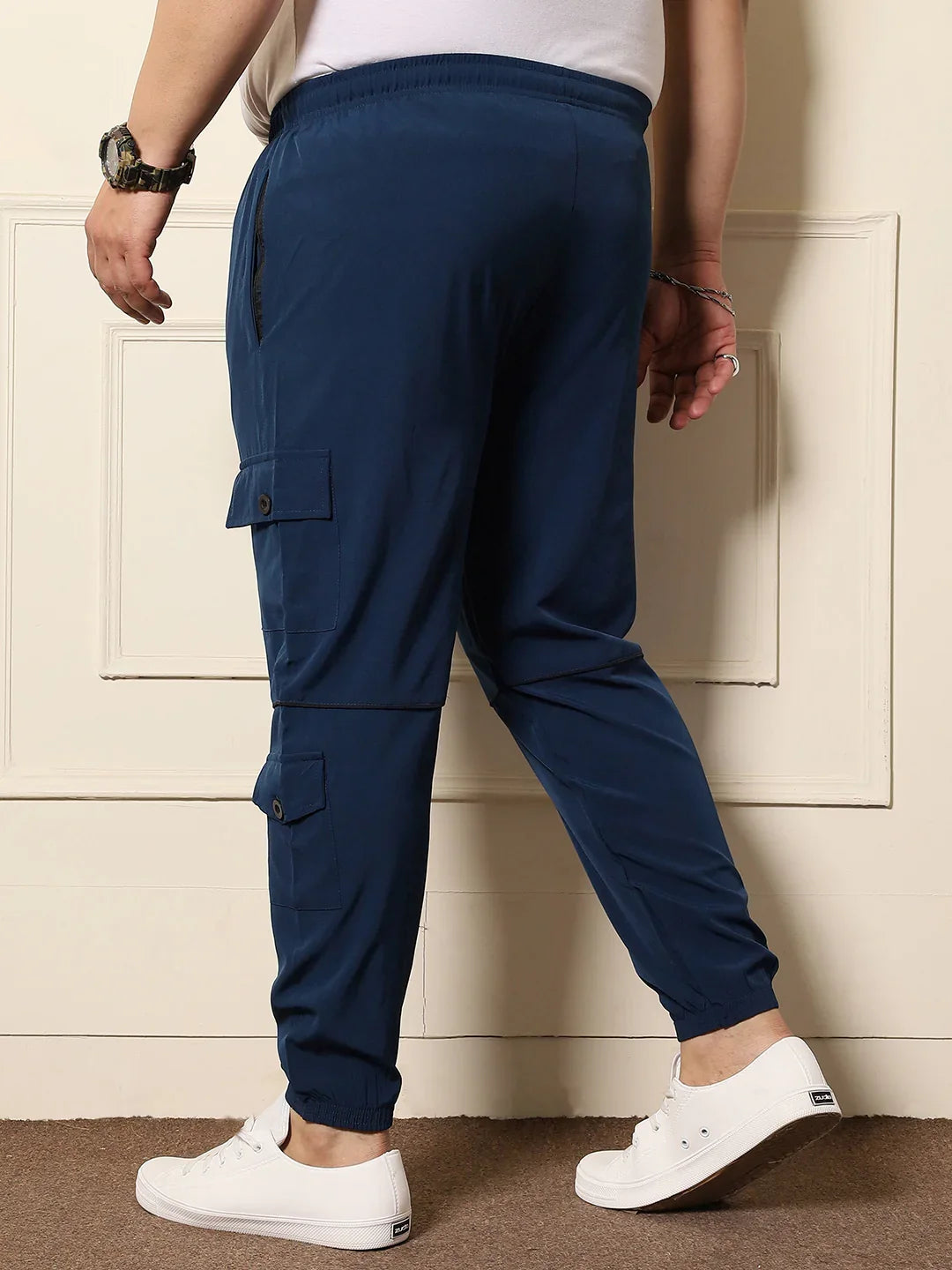 Men Plus Size Nanjing Solid Trackpant - bigbanana