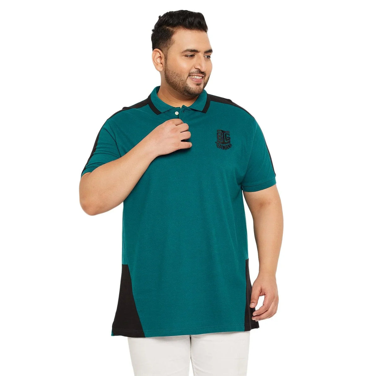 Men Plus Size Nicko Colorblock Polo Tshirt - bigbanana