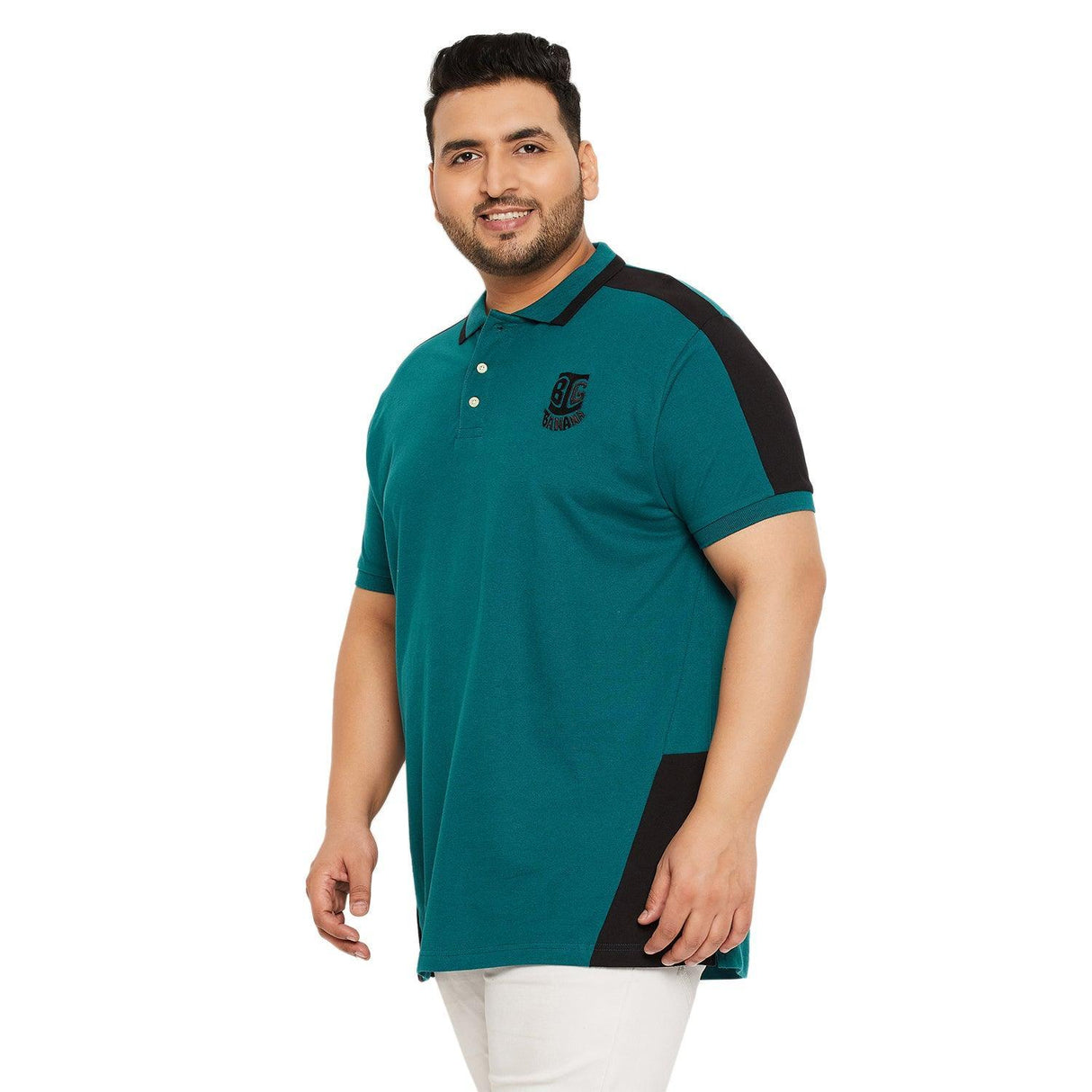 Men Plus Size Nicko Colorblock Polo Tshirt - bigbanana