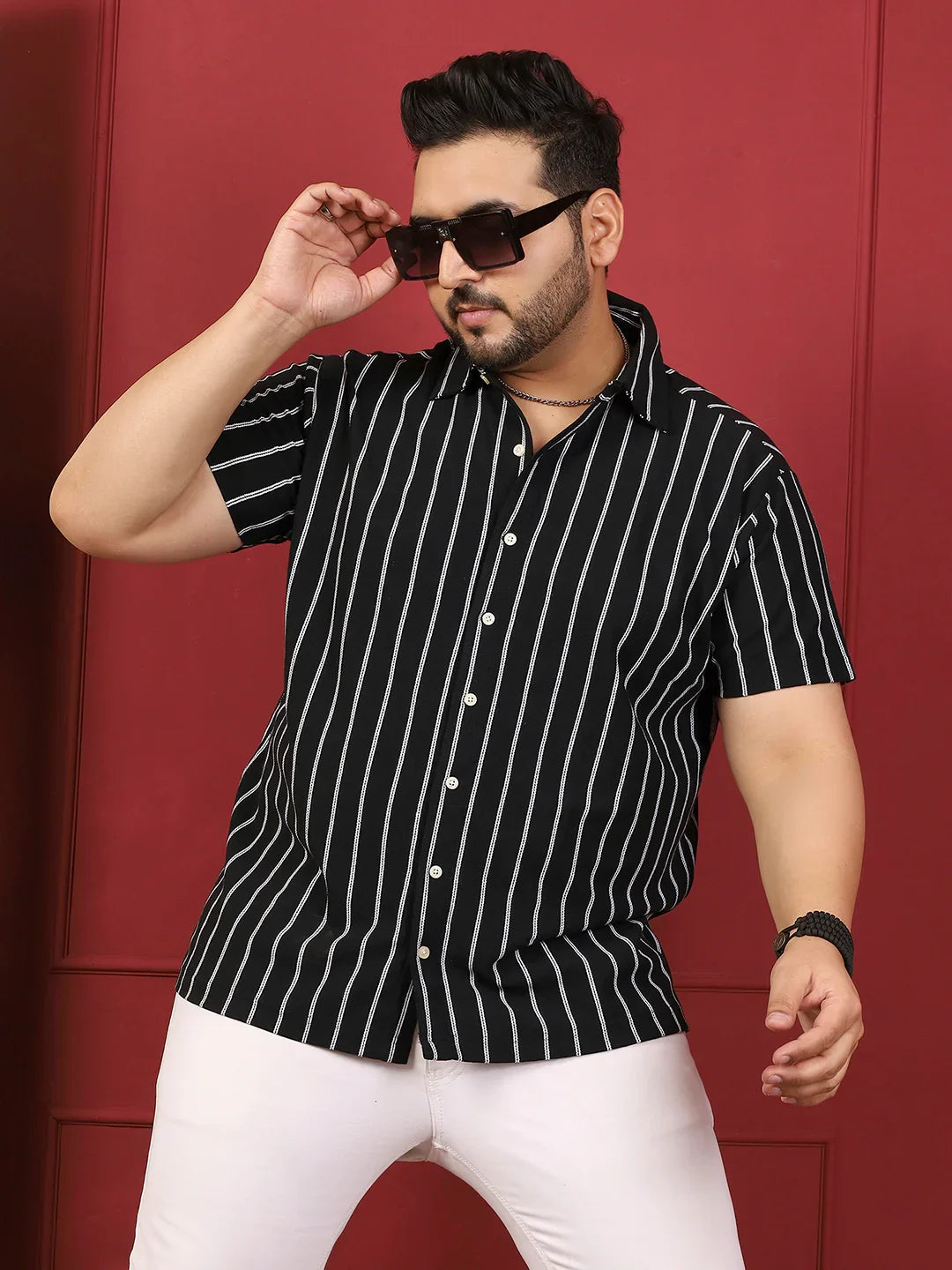 Men Plus Size Nistiq Multicolor Striped Shirt - bigbanana